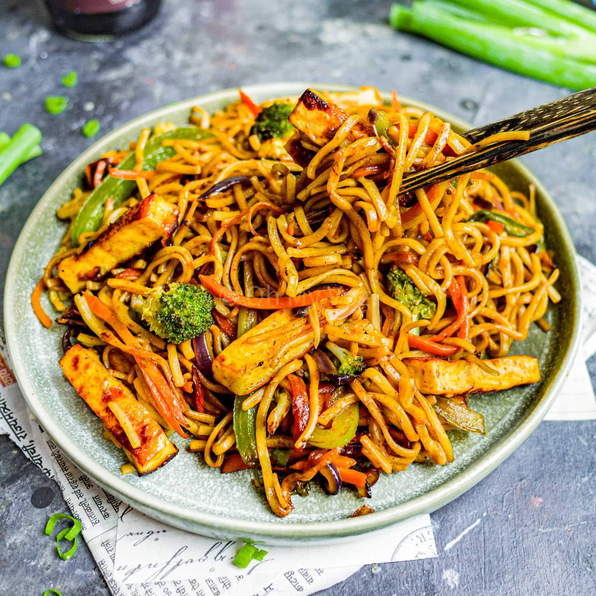 Paneer fried noodles
