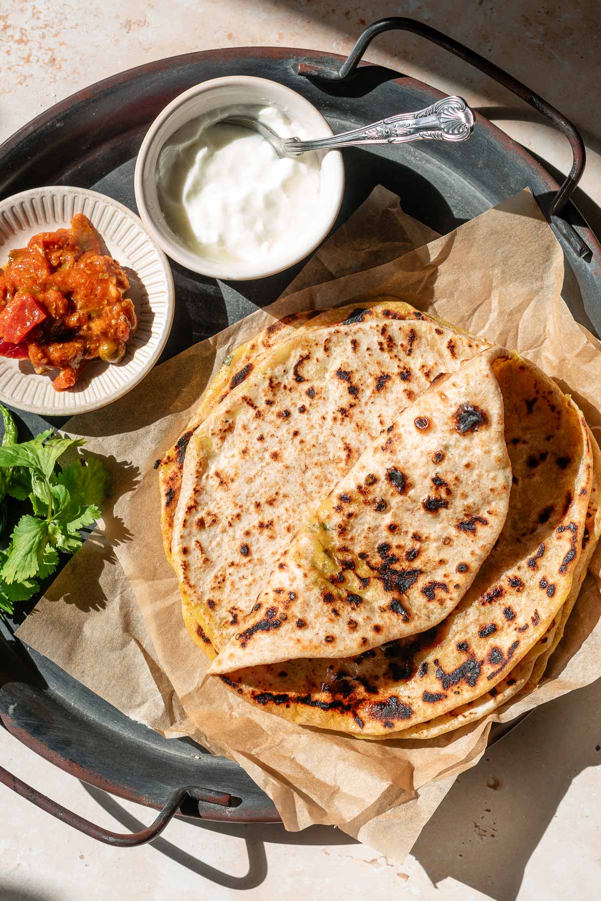 Ghee Paratha with curd / pickle