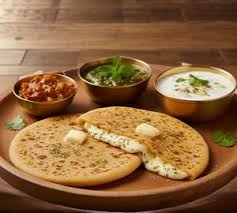 cheese paratha with curd/ pickle