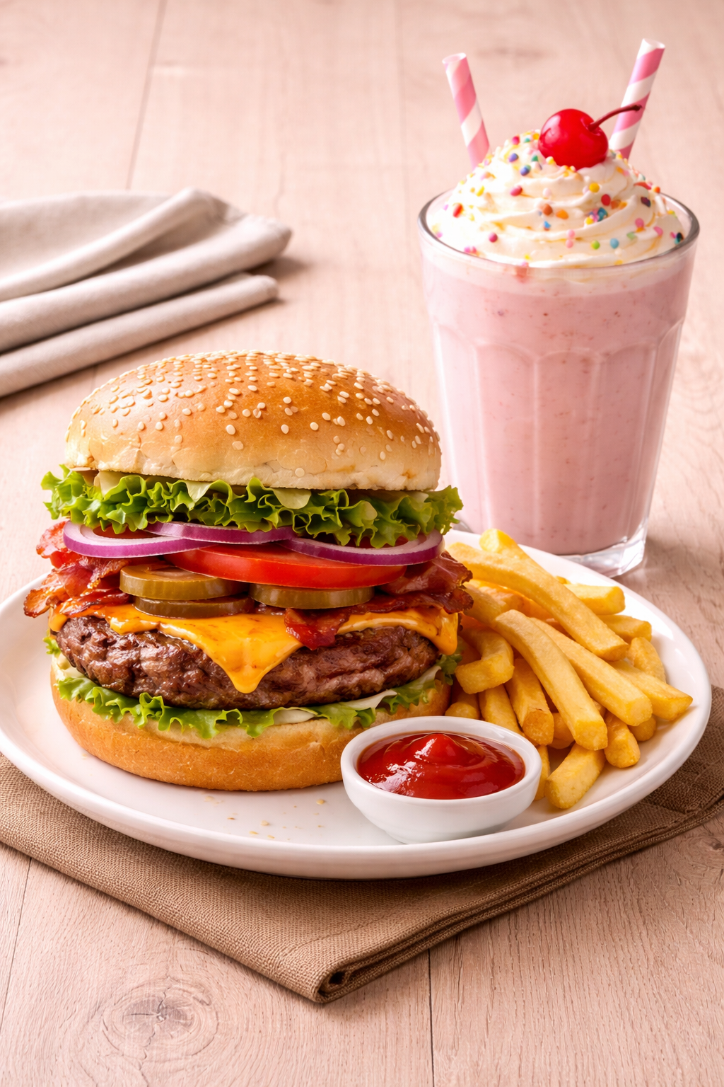 Cheese Burger + Milk Shake