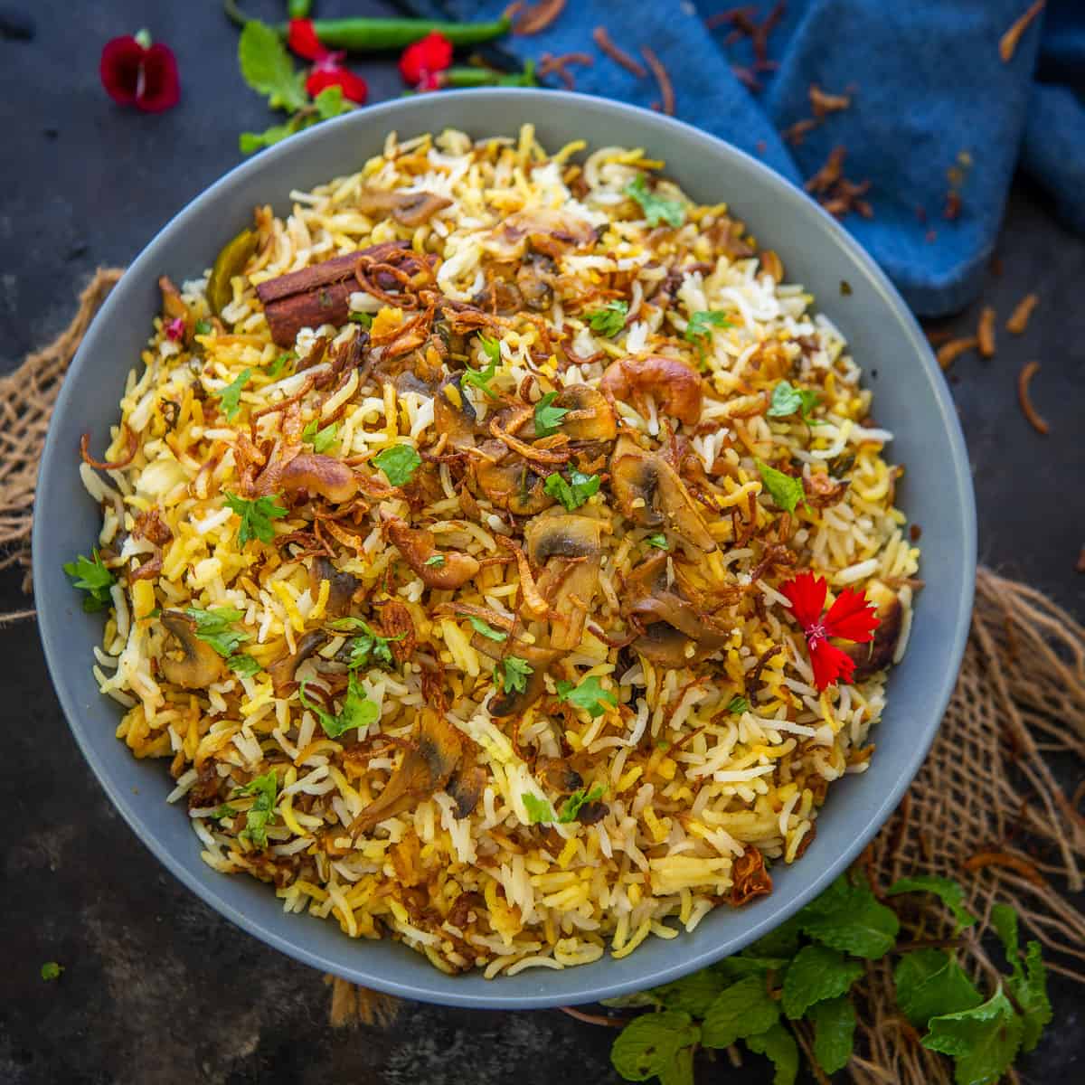 Mushroom Biriyani