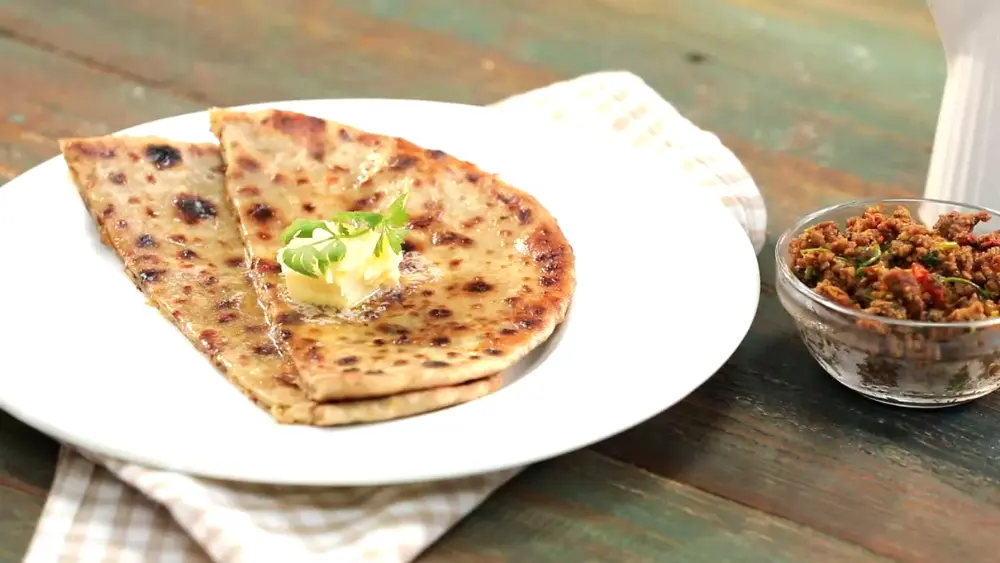 Egg Paratha with Mutton