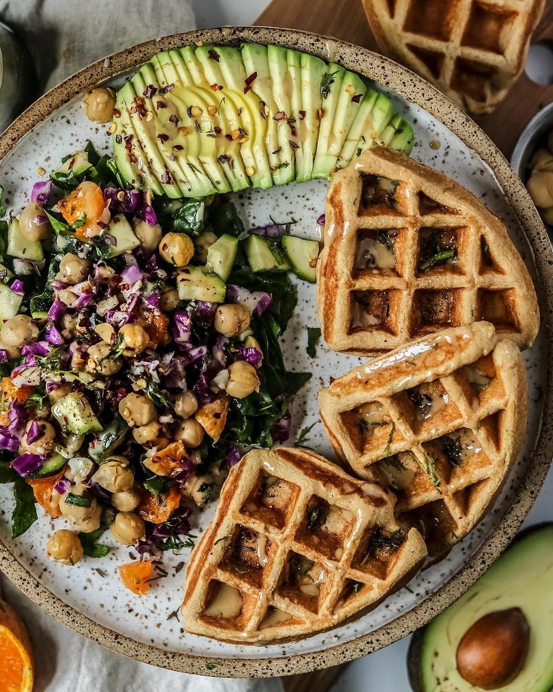 Veg Waffle Breakfast Platter