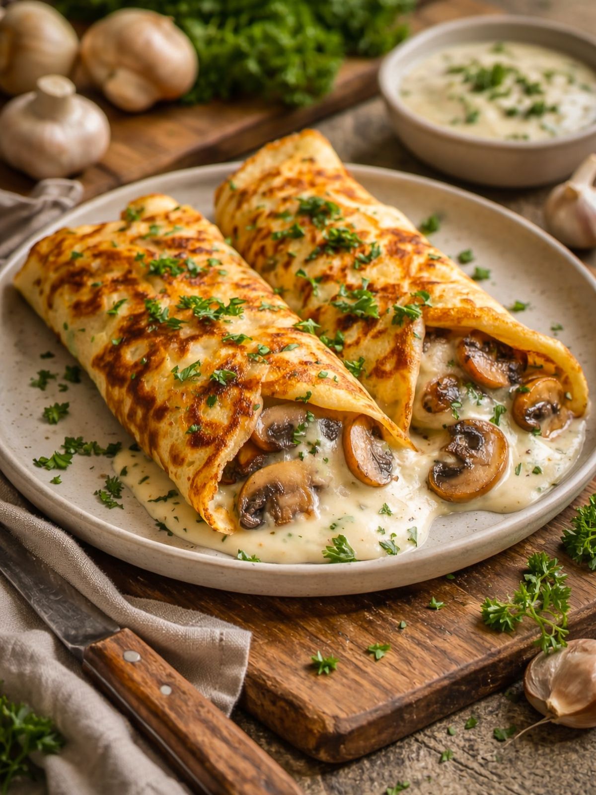 Spinach mushroom & Cream Cheese