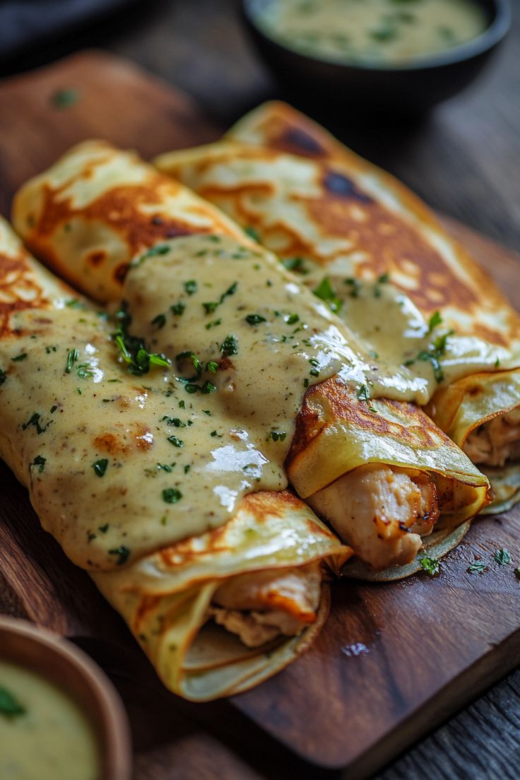 Creamy Chicken Savoury Crepes
