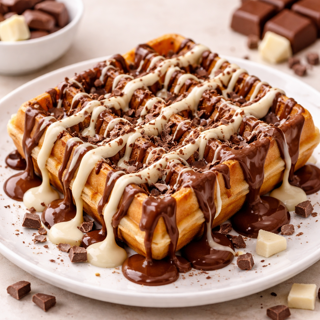 Belgian Milk & White Chocolate Waffle