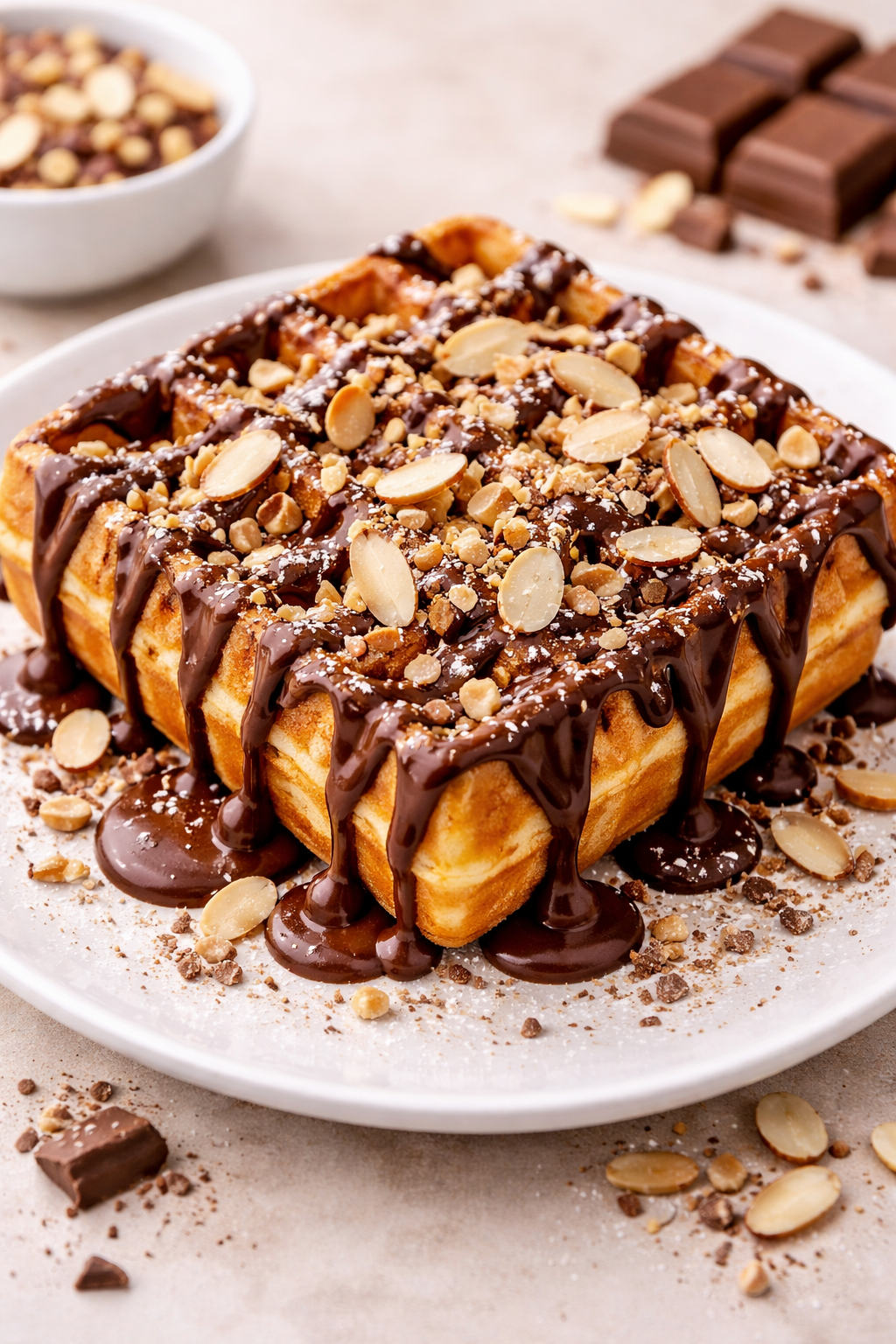 Almond Chocolate Waffle