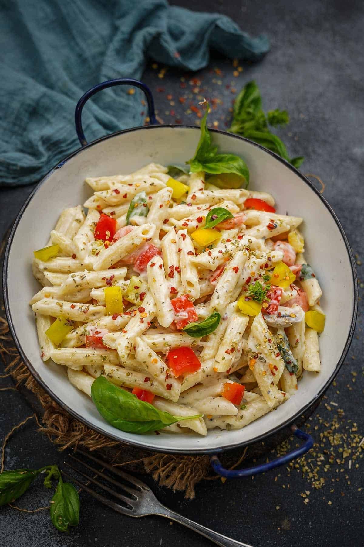 Corn & Spinach Alfredo