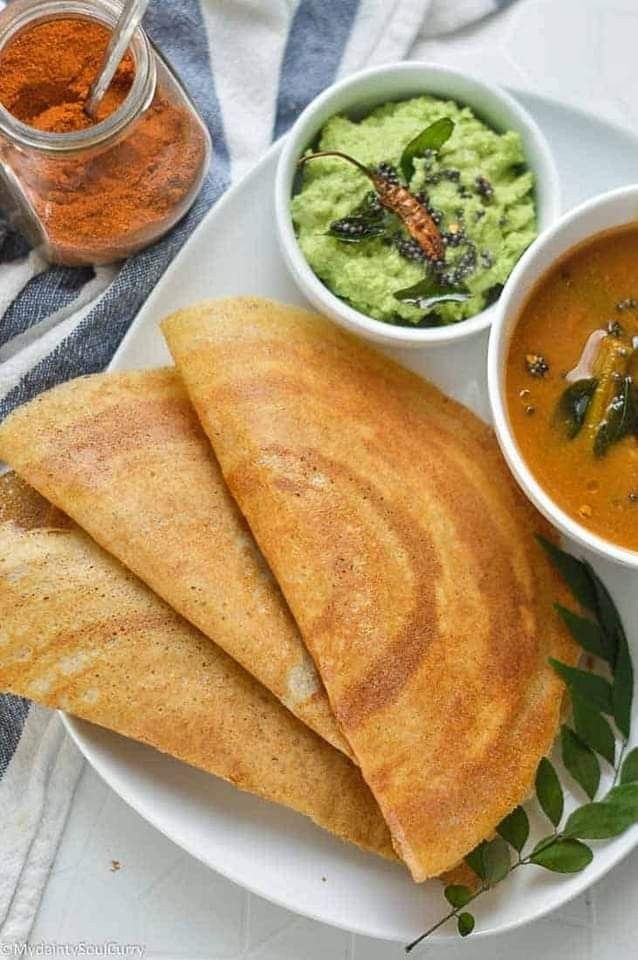 Dosa (2 Pcs) with Sambar & Chutney
