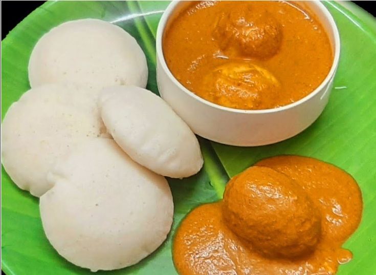 Idly with Egg Curry