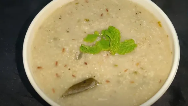 Kuthiraivali Arisi Kanji with Coconut Milk