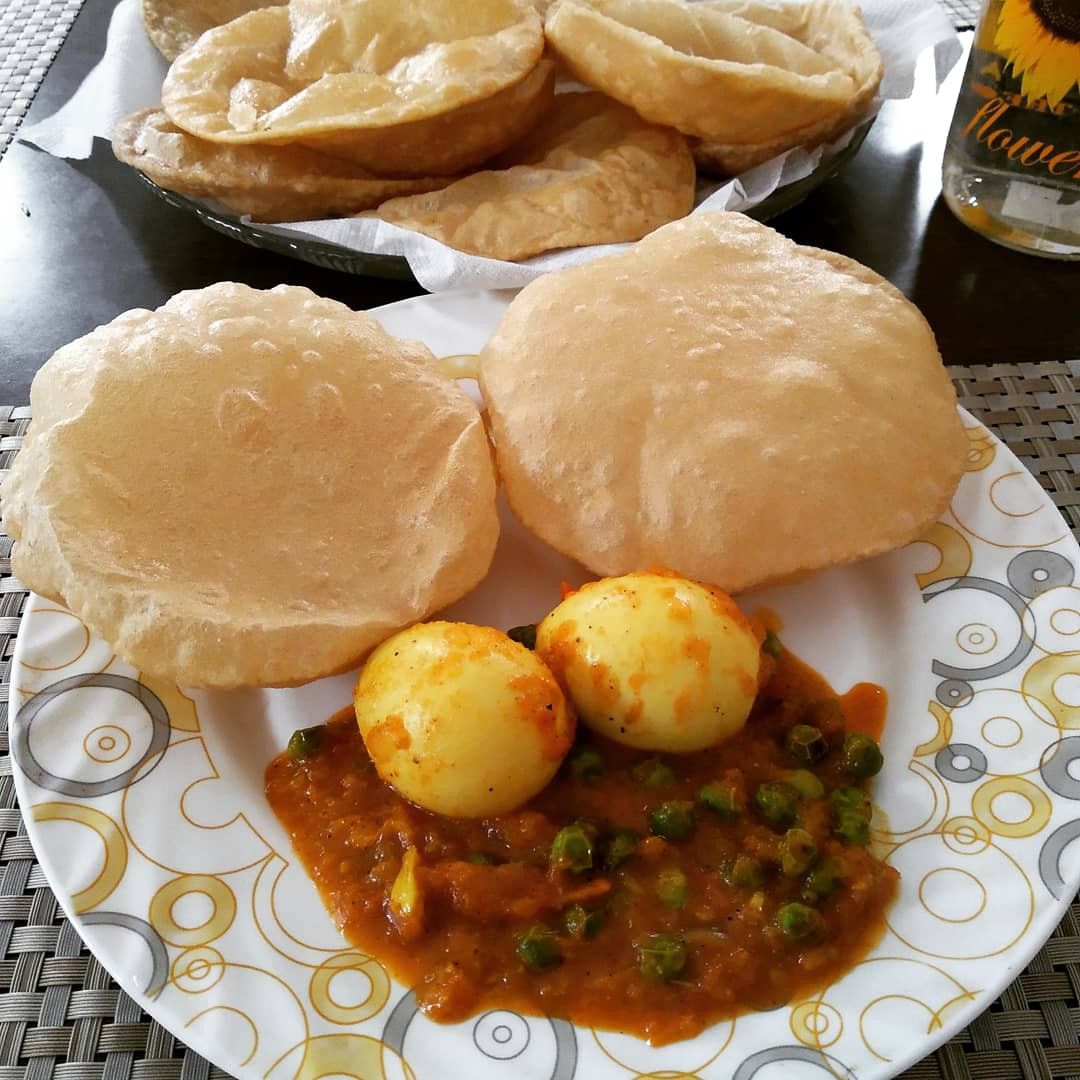 Puri with Egg Curry
