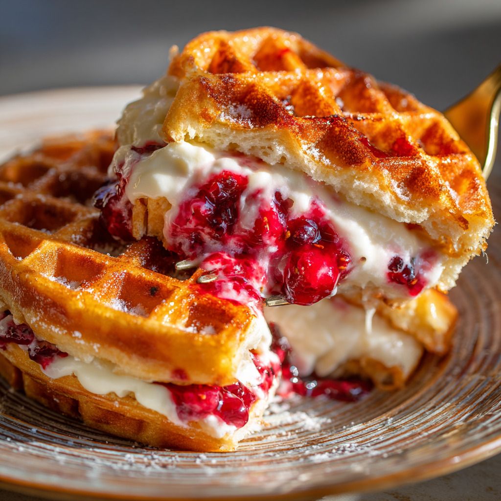 Cream Cheese & Fresh Fruit Waffle