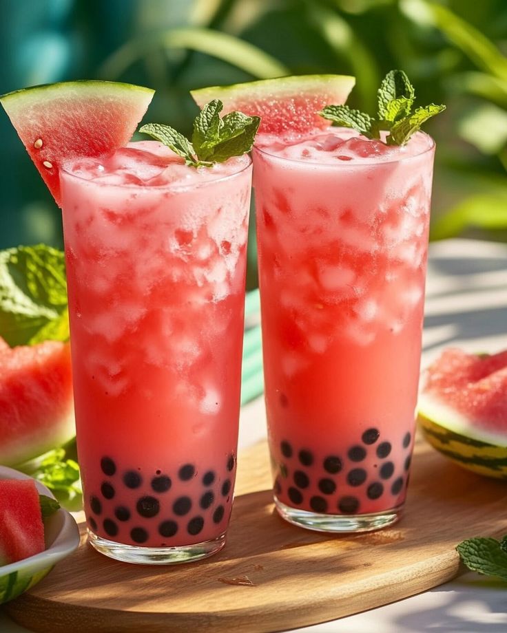 Watermelon Mojito With Boba