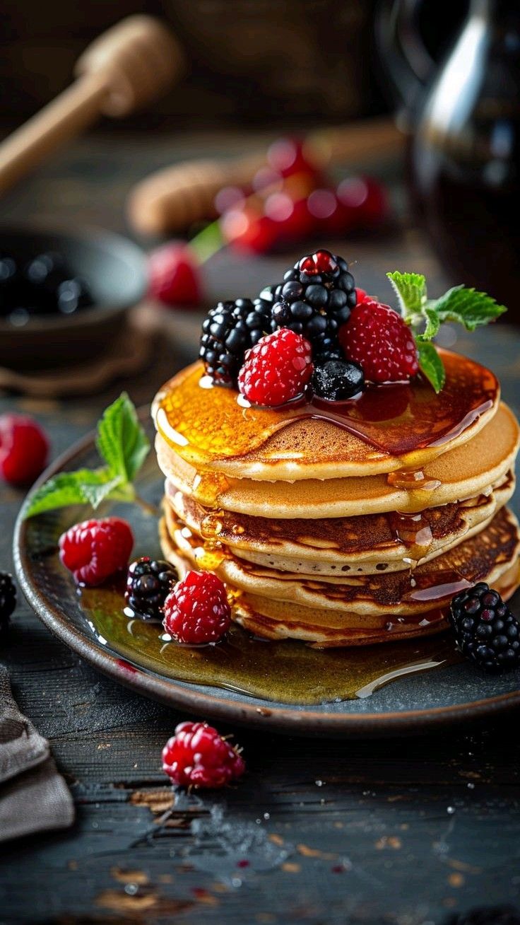Fresh Fruits & Maple Syrup Pancake - 2 Pcs