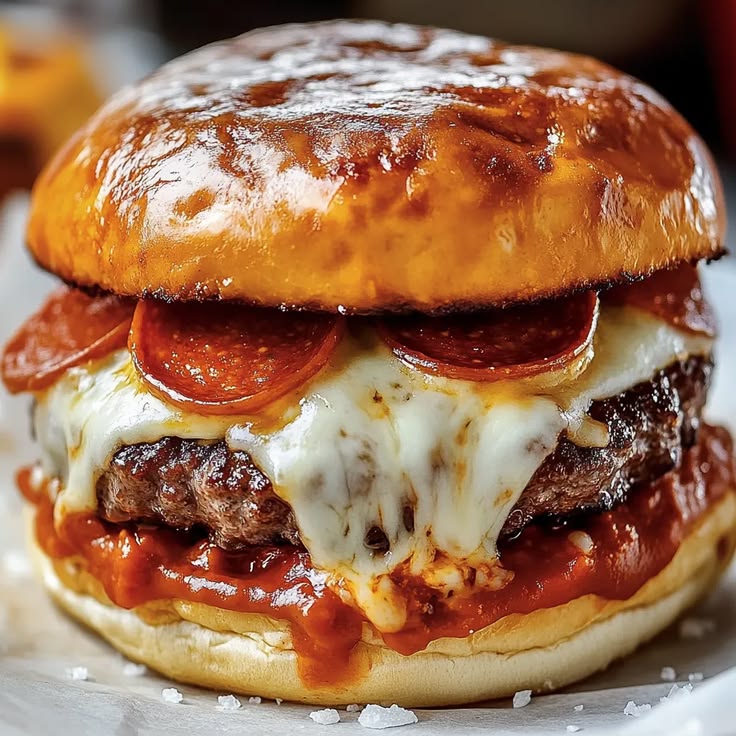 Cheese Pizza Roll Burger