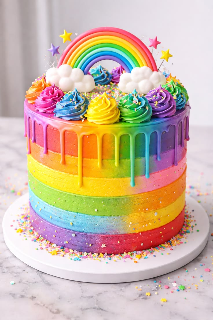 Rainbow - 1Kg Cake (With Egg)