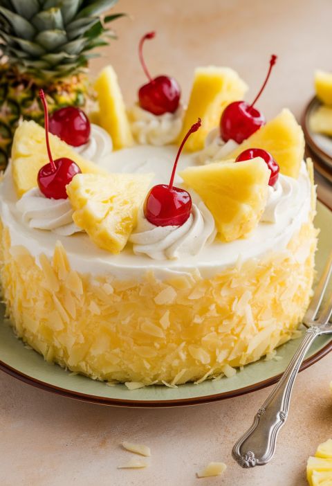 Pineapple - 1Kg Cake (With Egg)