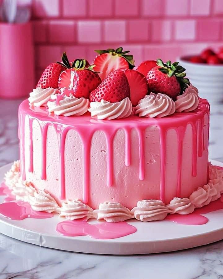 Strawberry - 1Kg Cake (With Egg)