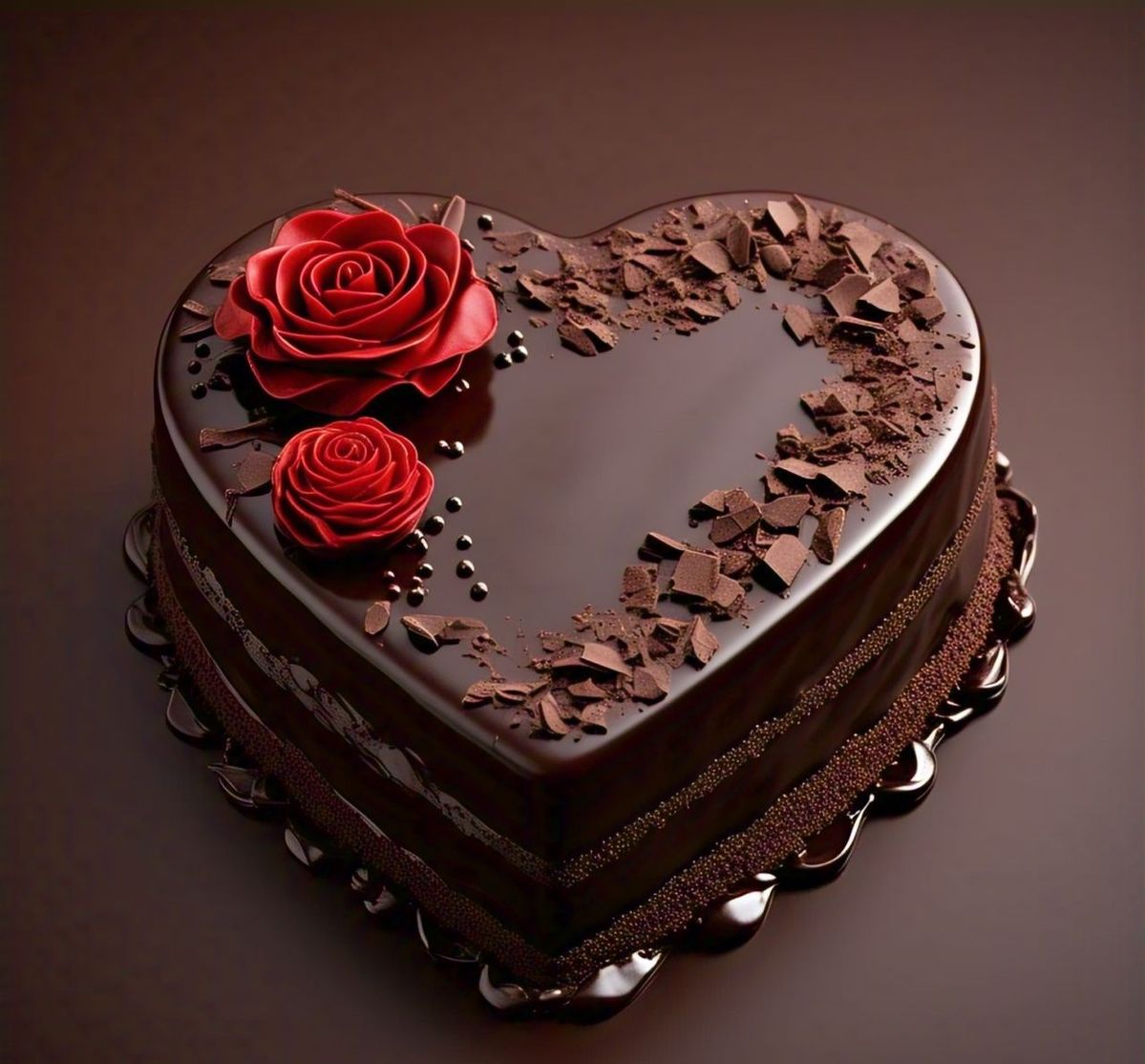 Choco Truffle Heart - 1Kg Cake (With Egg)