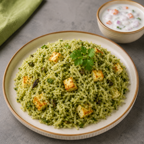 Coriander/Kothamalli Paneer rice ,500ml - Raitha ,100ml