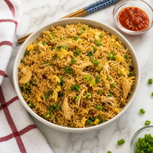 Burnt Garlic Chicken Fried Rice
