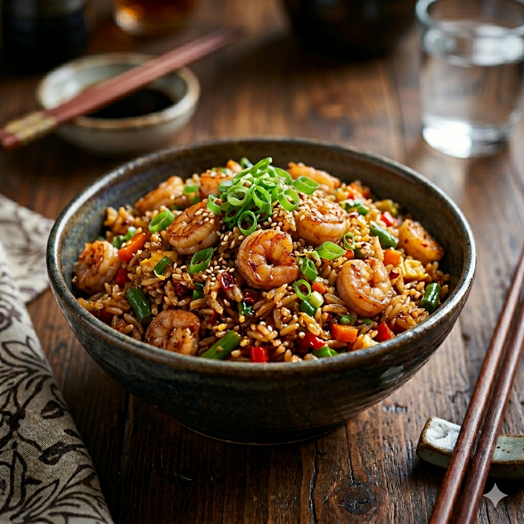 Schezwan Prawn Fried Rice