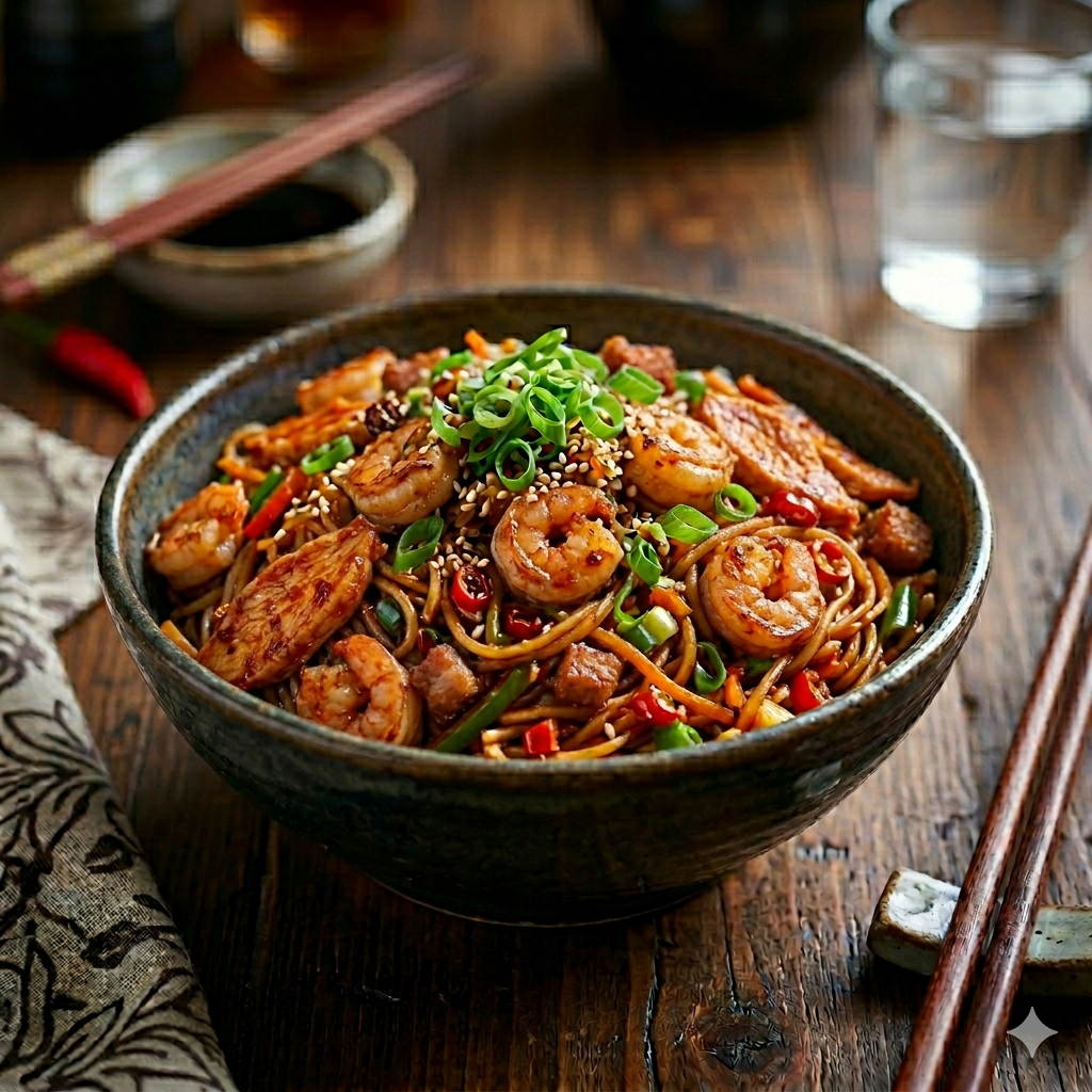Schezwan Mixed Non-Veg Noodles