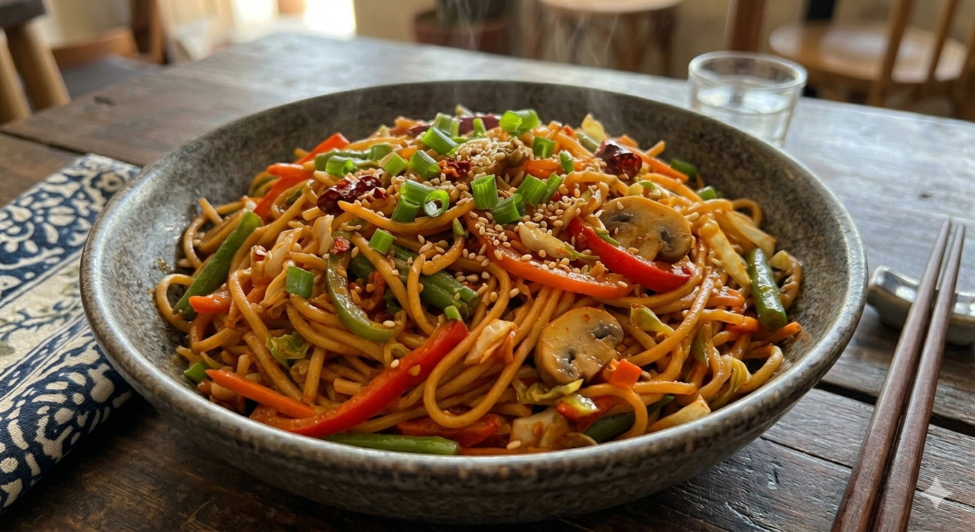 Schezwan Mixed Veg Noodles