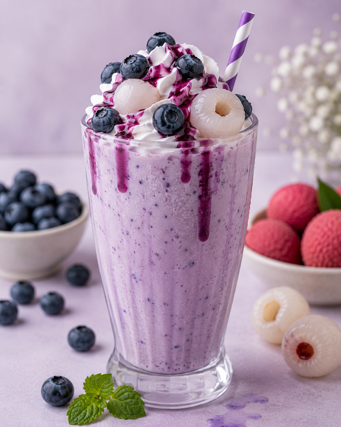 Blueberry Lychee Milkshake
