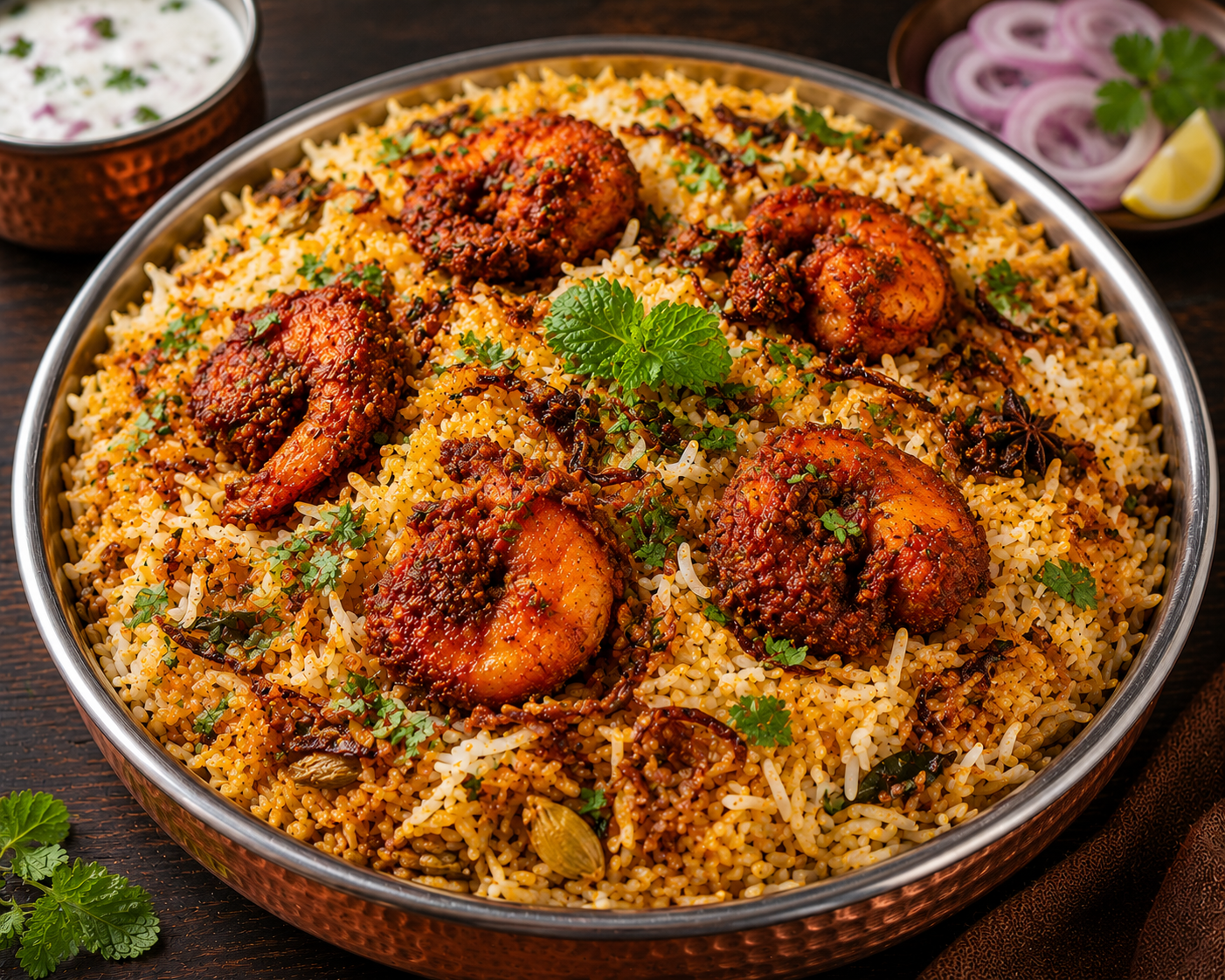 Prawn 65 Biryani ( 5 Pcs)