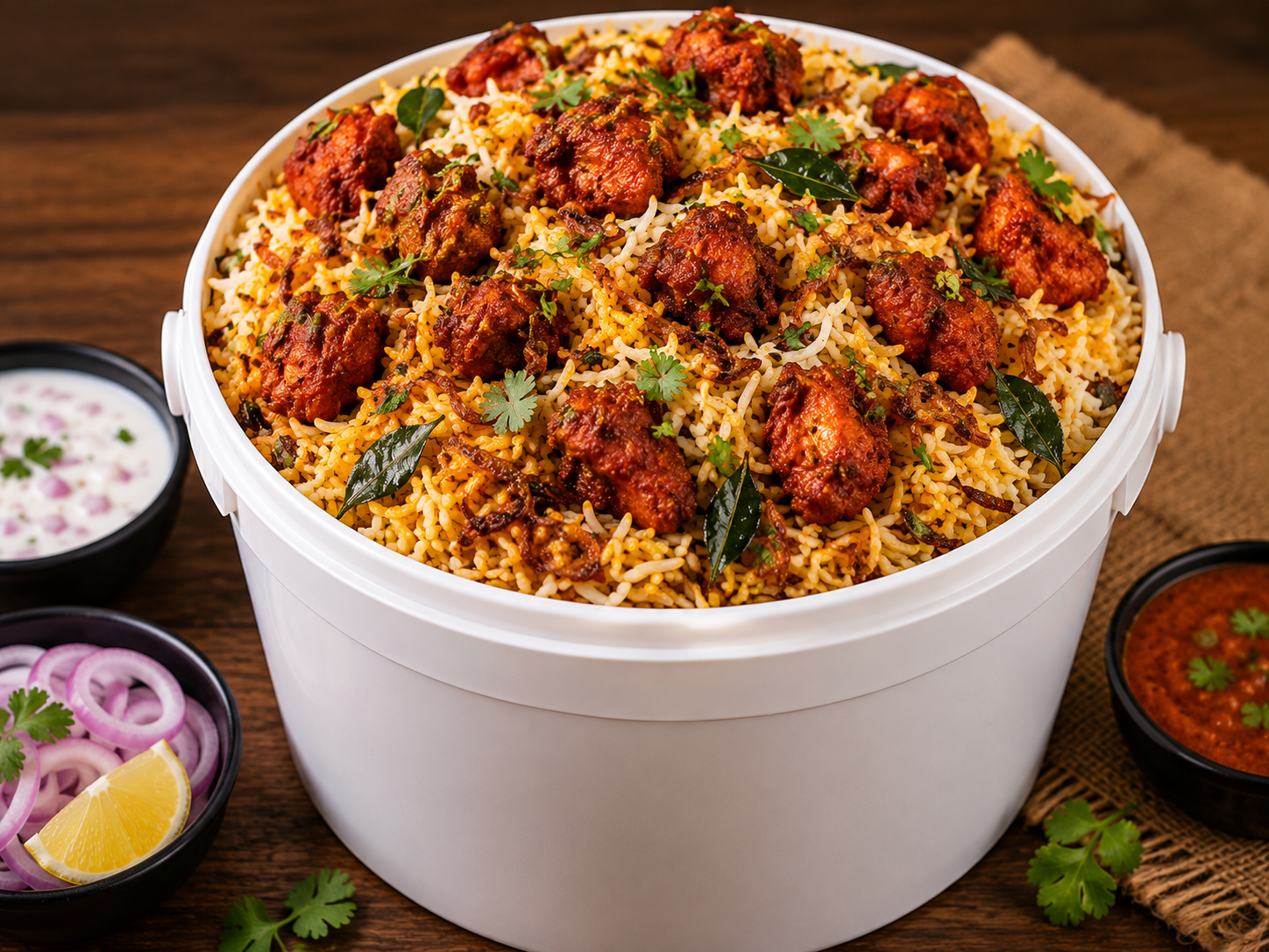 Chicken 65 Bucket Biriyani ( For 10 Persons)