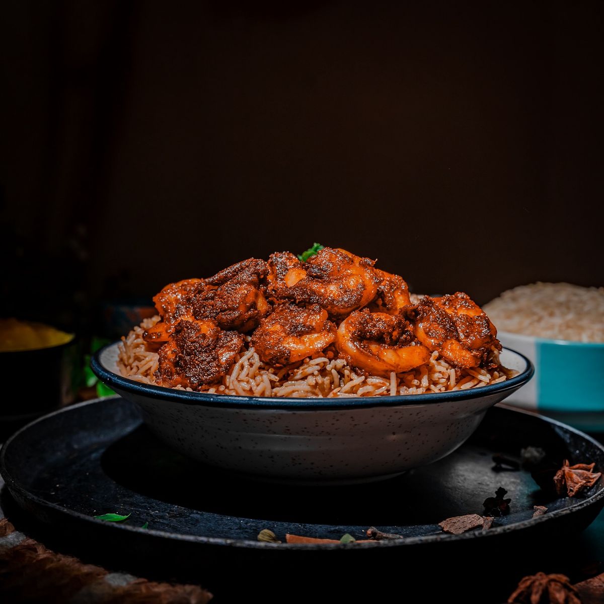 Chicken Biriyani + Prawn 65