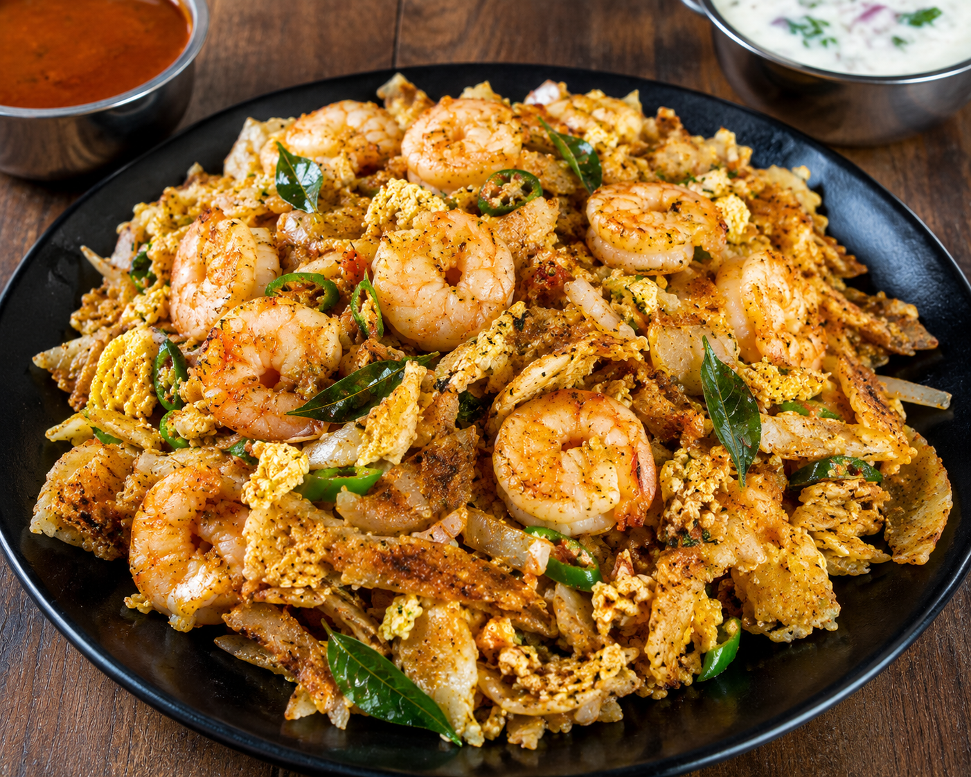 Egg Prawn Parotta