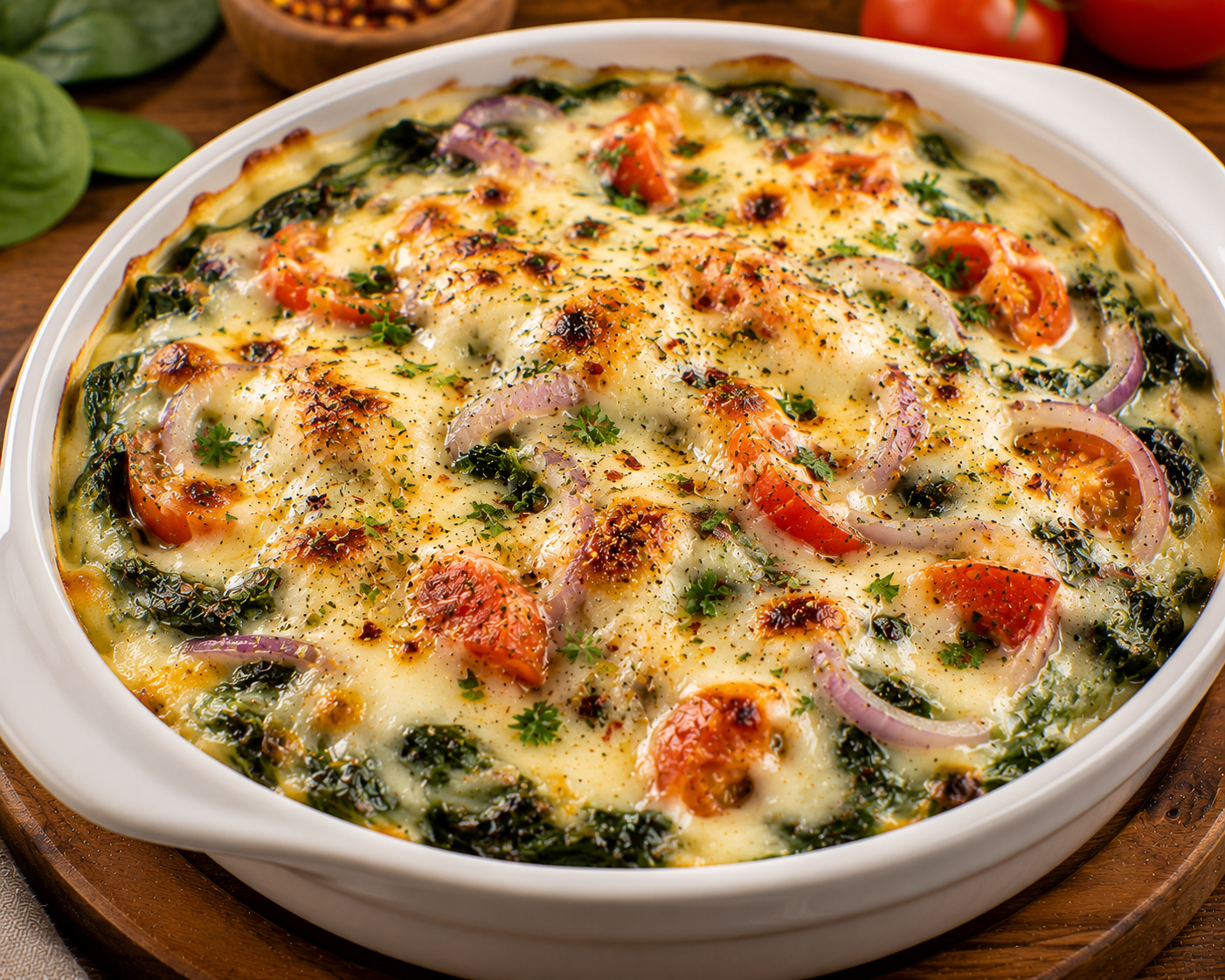 Spinach - Onion Tomato Cheese