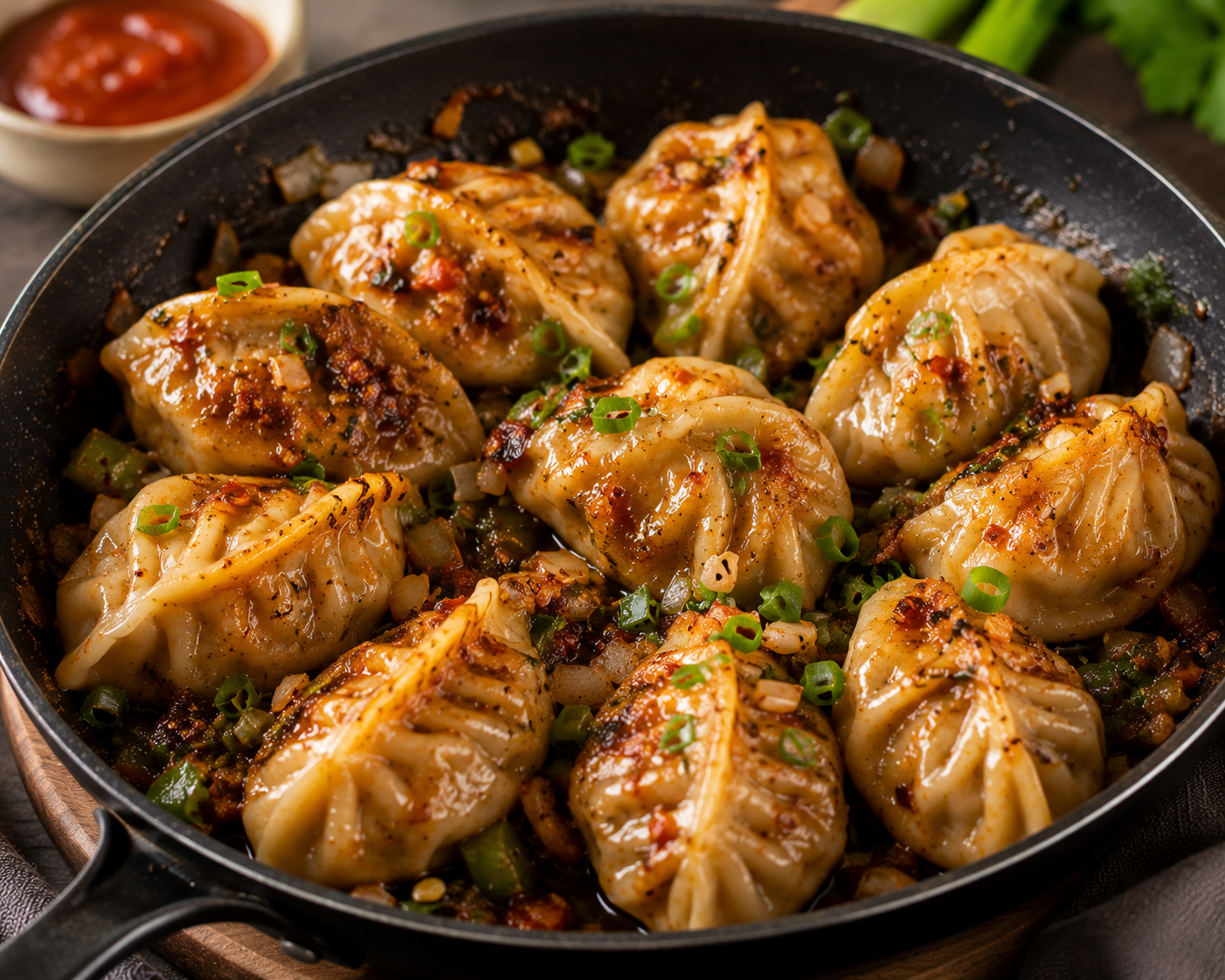 Paneer Momo - Pan Tossed