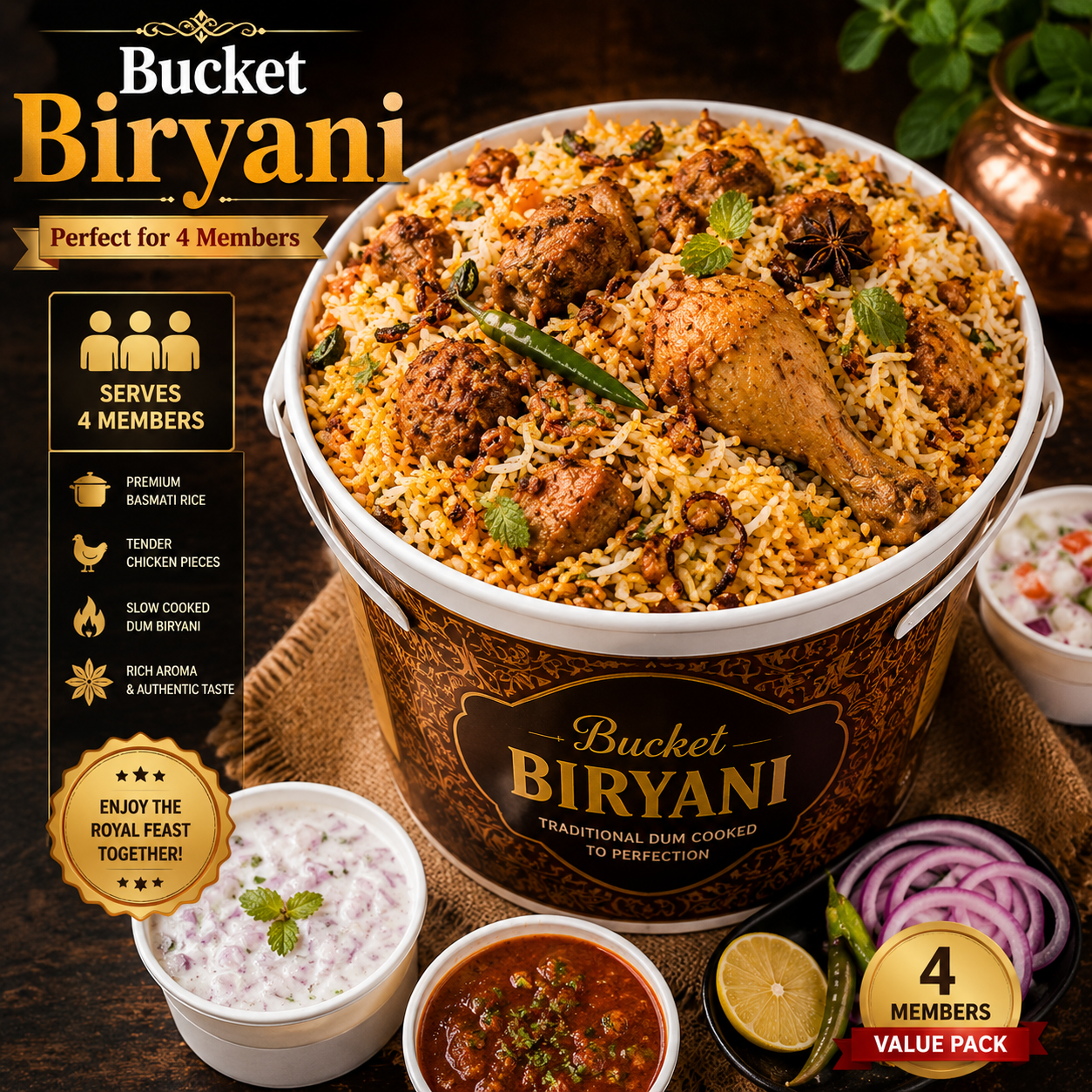 Bucket Biryani (4 Members)