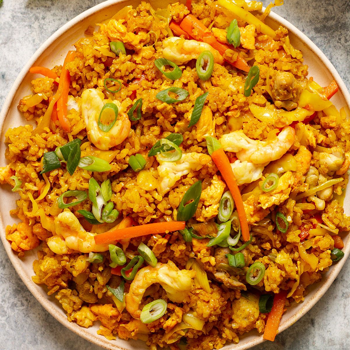 Singapore Style Chicken Fried Rice