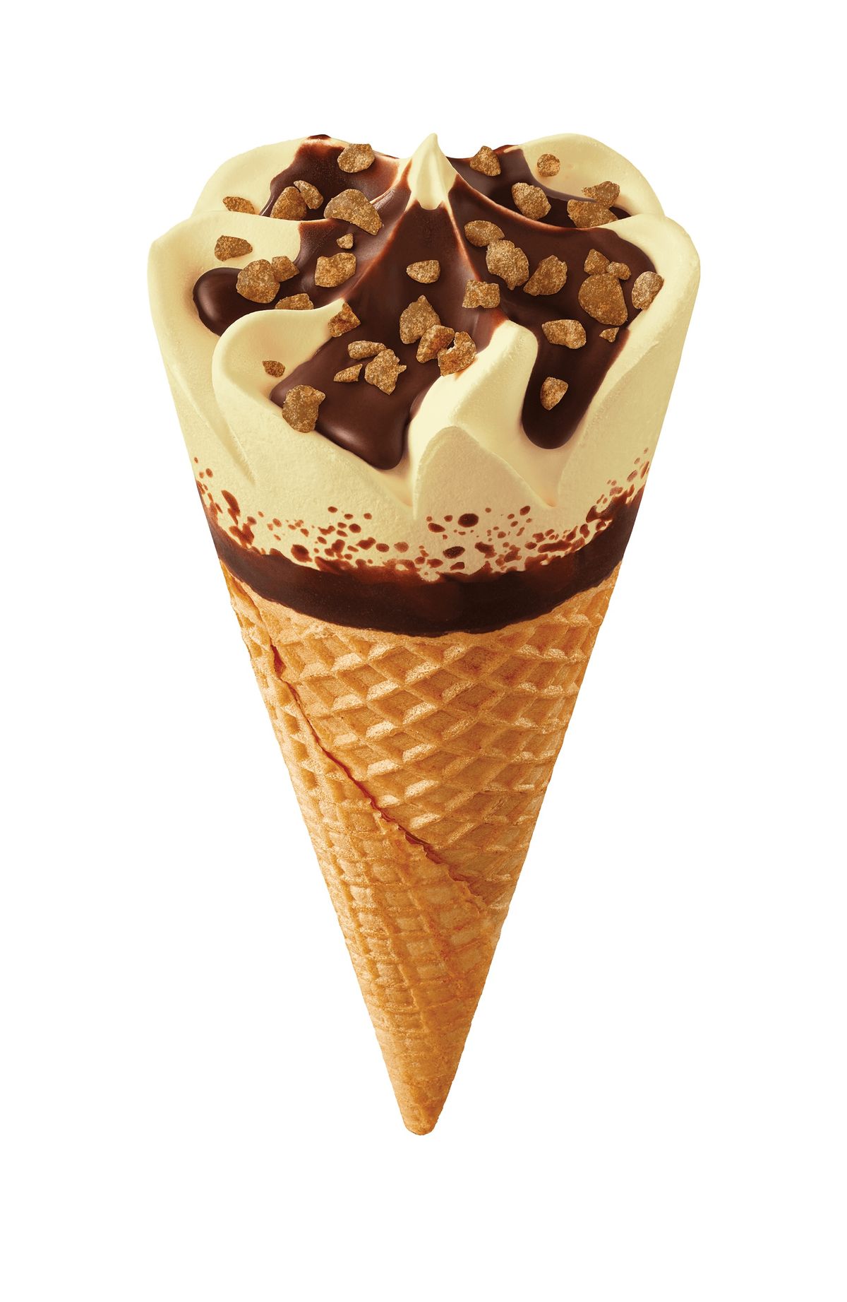 Butter Scotch Choco Nut Cone Ice Cream