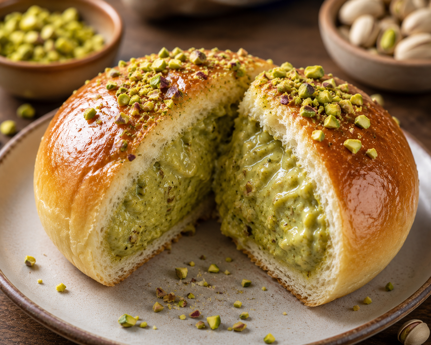 Pistachio Stuffed Bun
