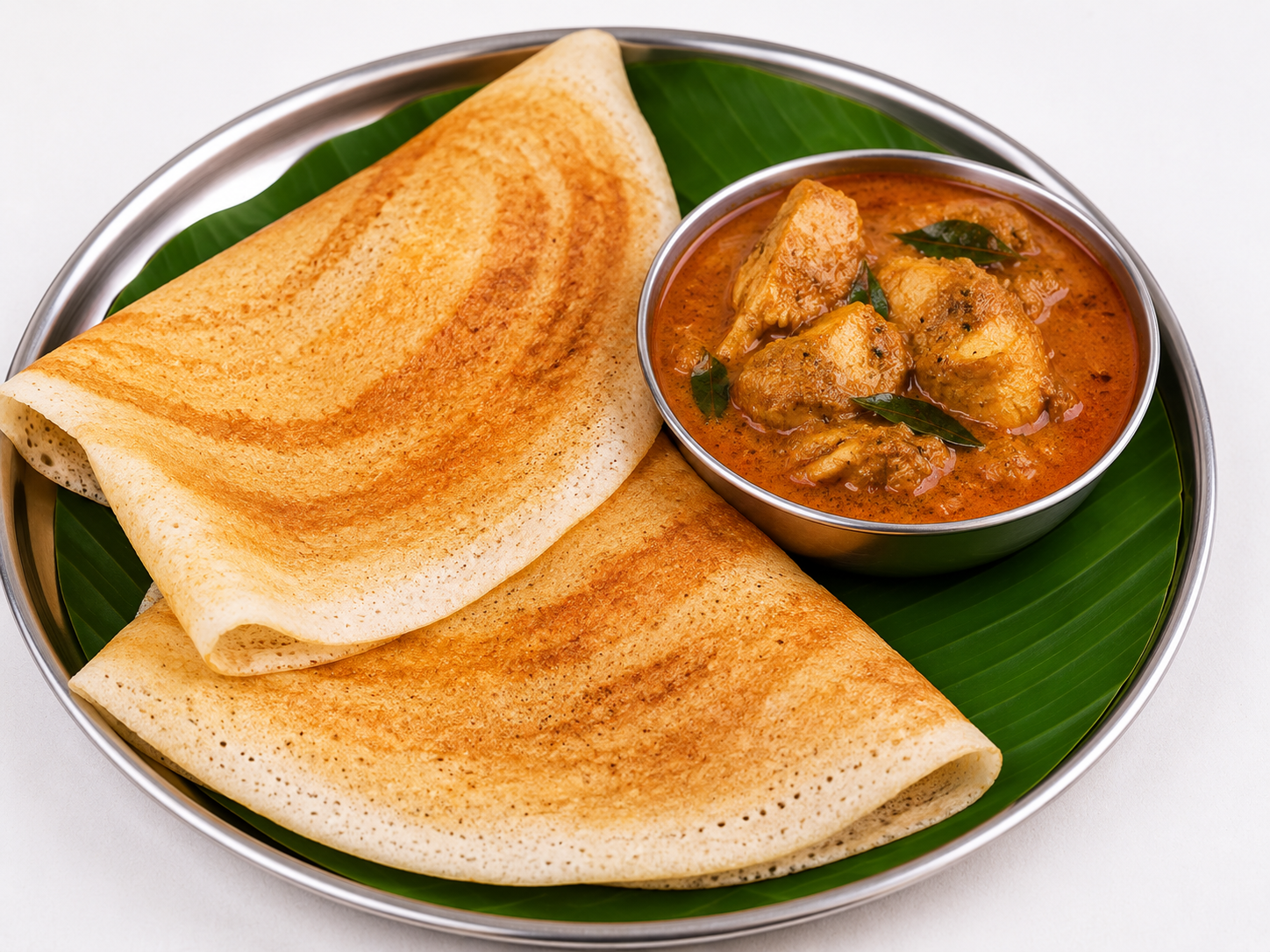 Plain Dosa (2) with Mutton Curry