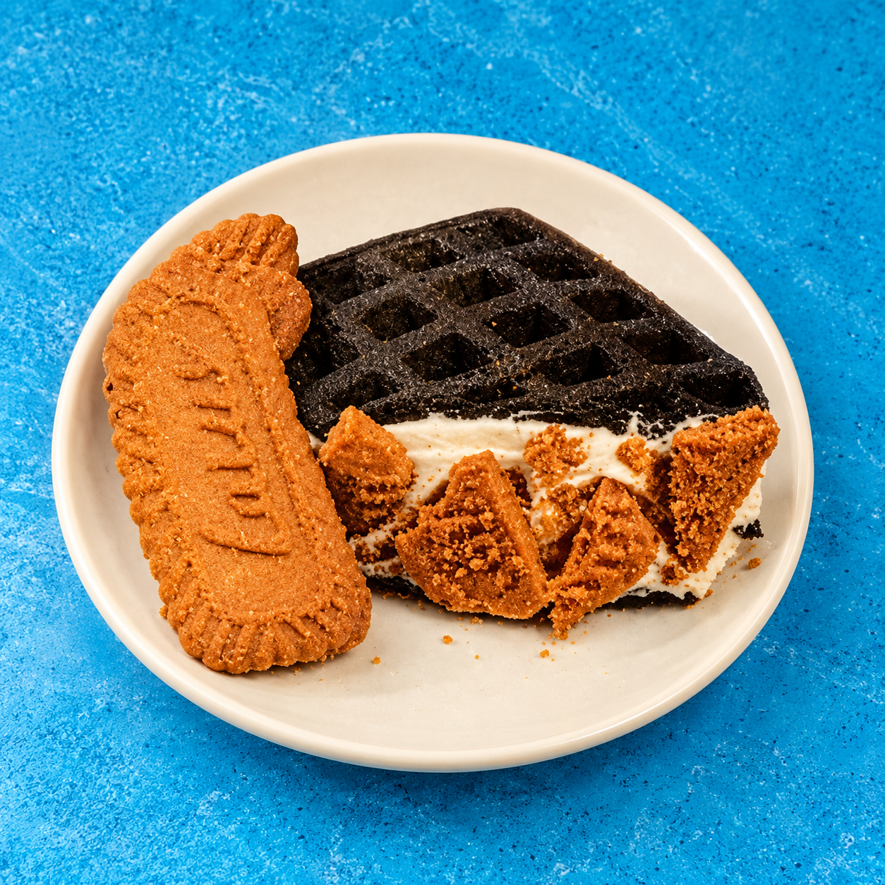 Biscoff Cookie Charcoal Waffle
