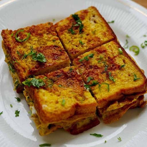 Masala Cheese Bread Omelette