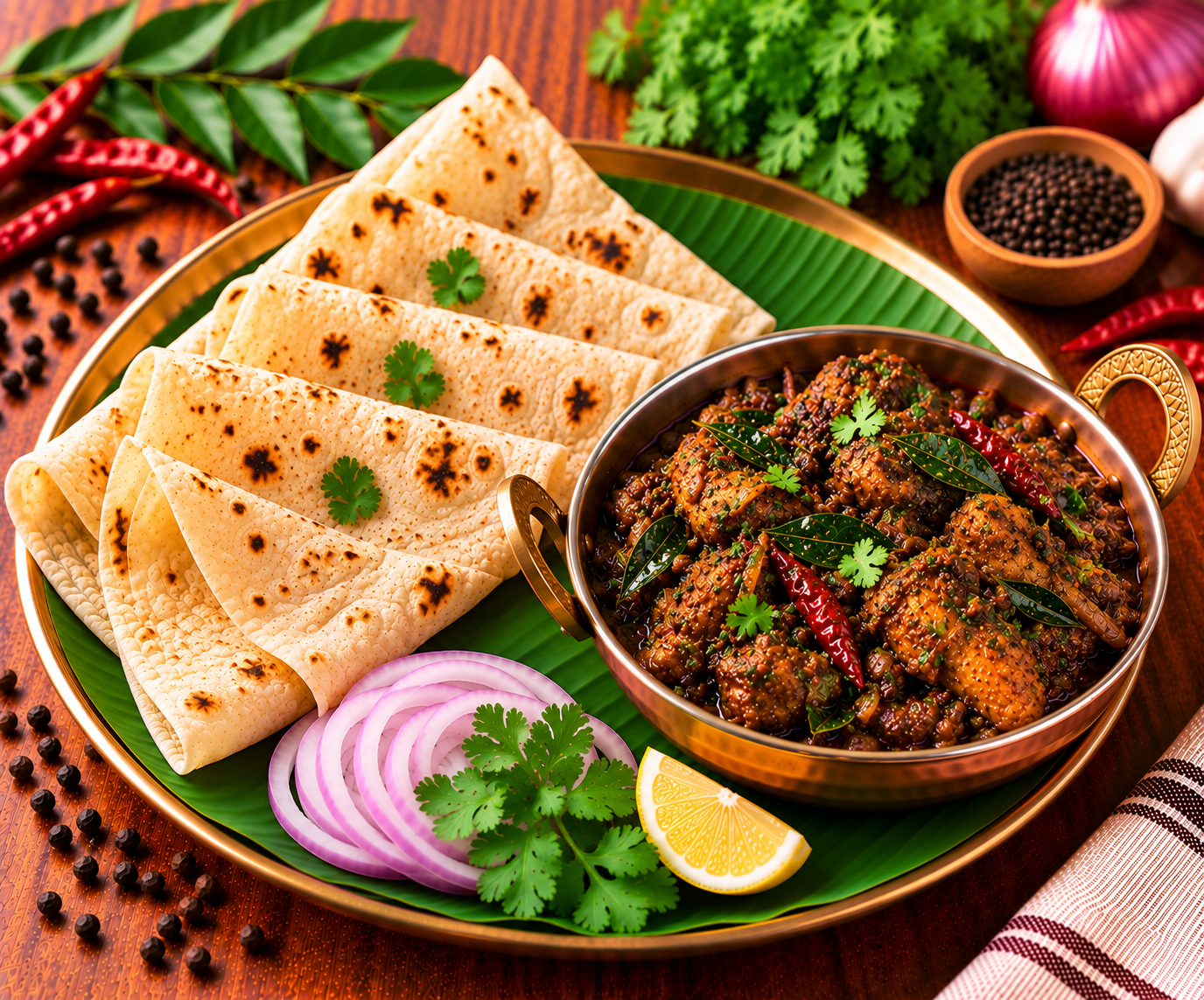 4 Rumali Roti + Chicken Chukka (Half - 160ml)