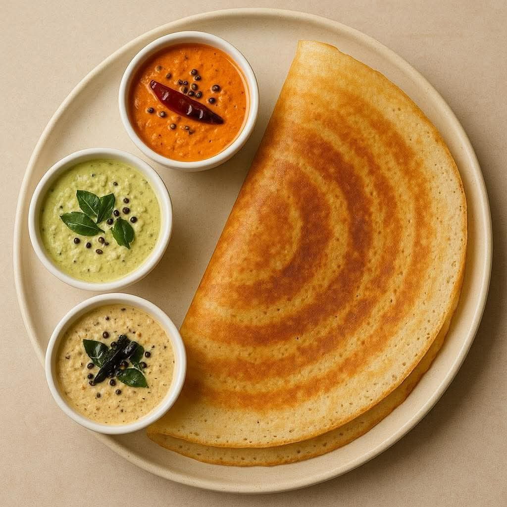 Onion Dosa + Egg Dosa