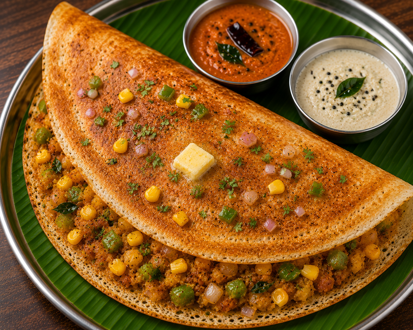 Corn Capsicum masala dosa