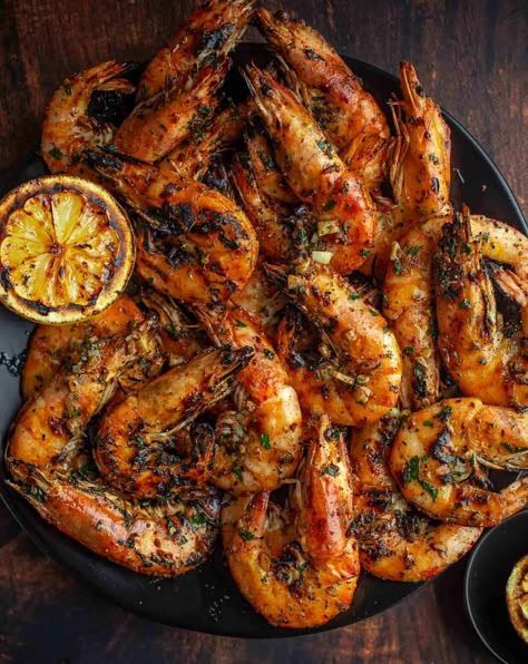 Grilled Prawn With Lemon Butter Sauce