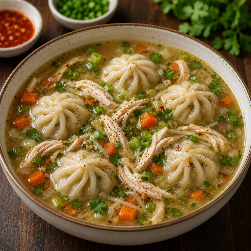 Chicken Momo Soup