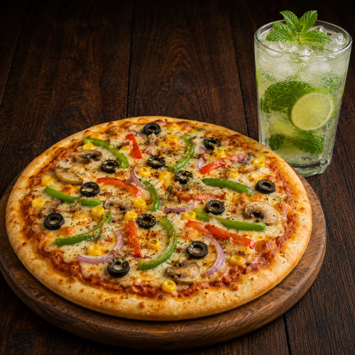 Veg Pizza + Mojito
