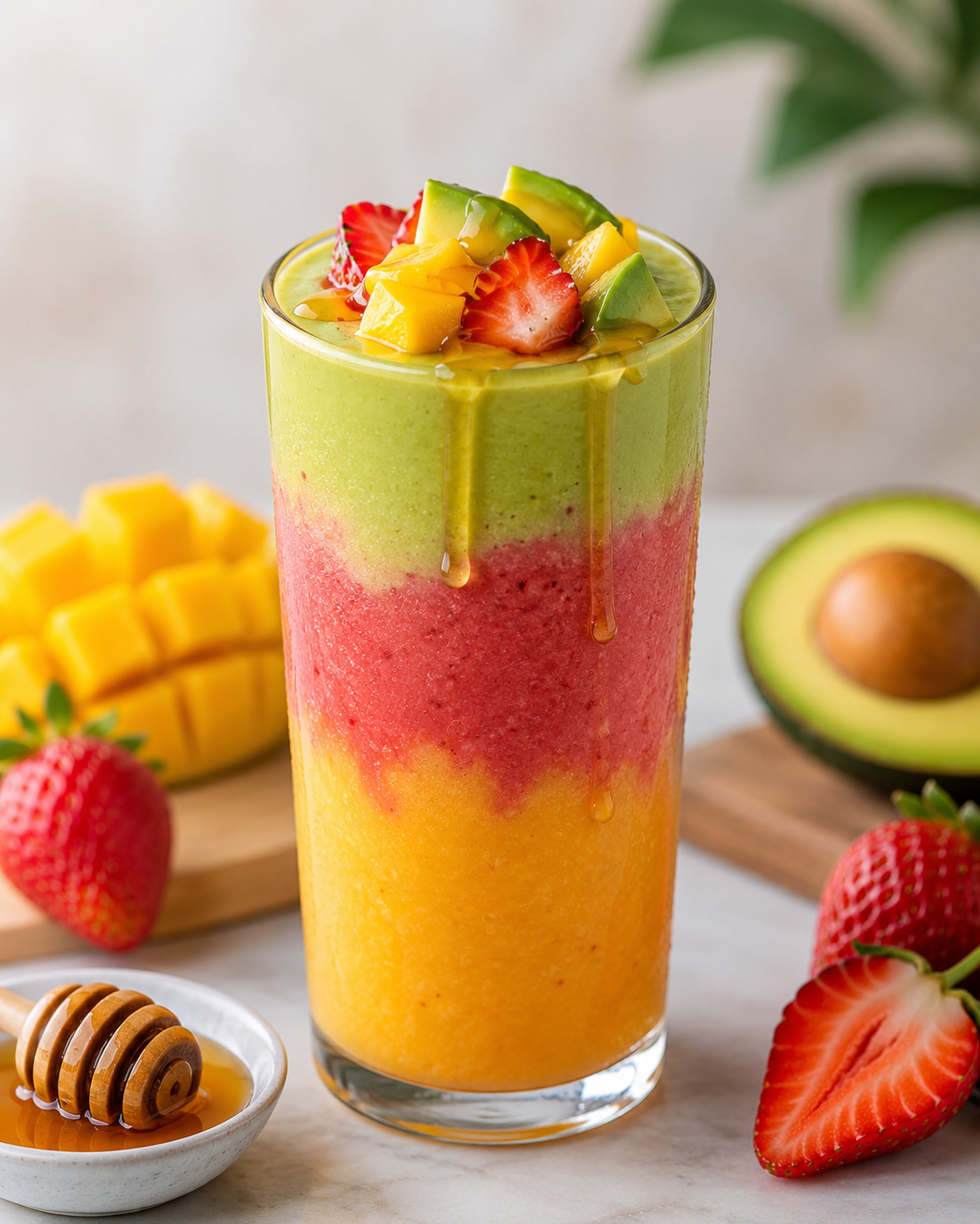 Mango+Strawberry+Avocado (With Honey)